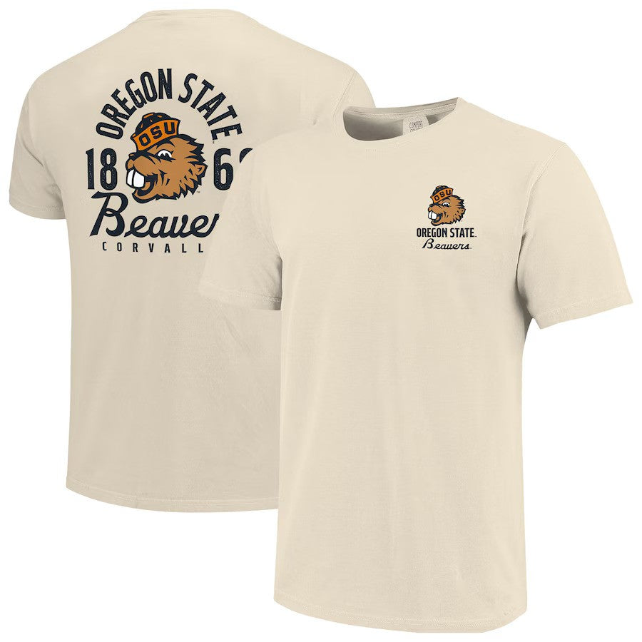 Oregon State Beavers NCAA Comfort Colors Mascot Overlay T-Shirt - Cream - UKASSNI