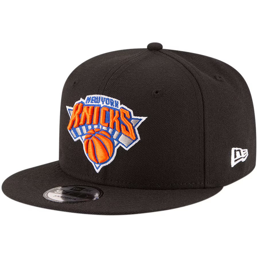 New York Knicks NBA New Era Official Team Color 9FIFTY Snapback Hat - Black - UKASSNI