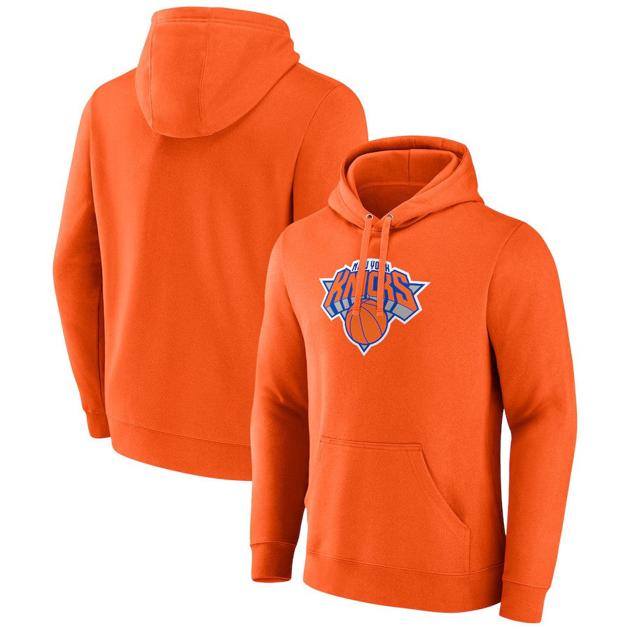 New York Knicks NBA Fanatics Primary Logo Pullover Hoodie - Orange - UKASSNI