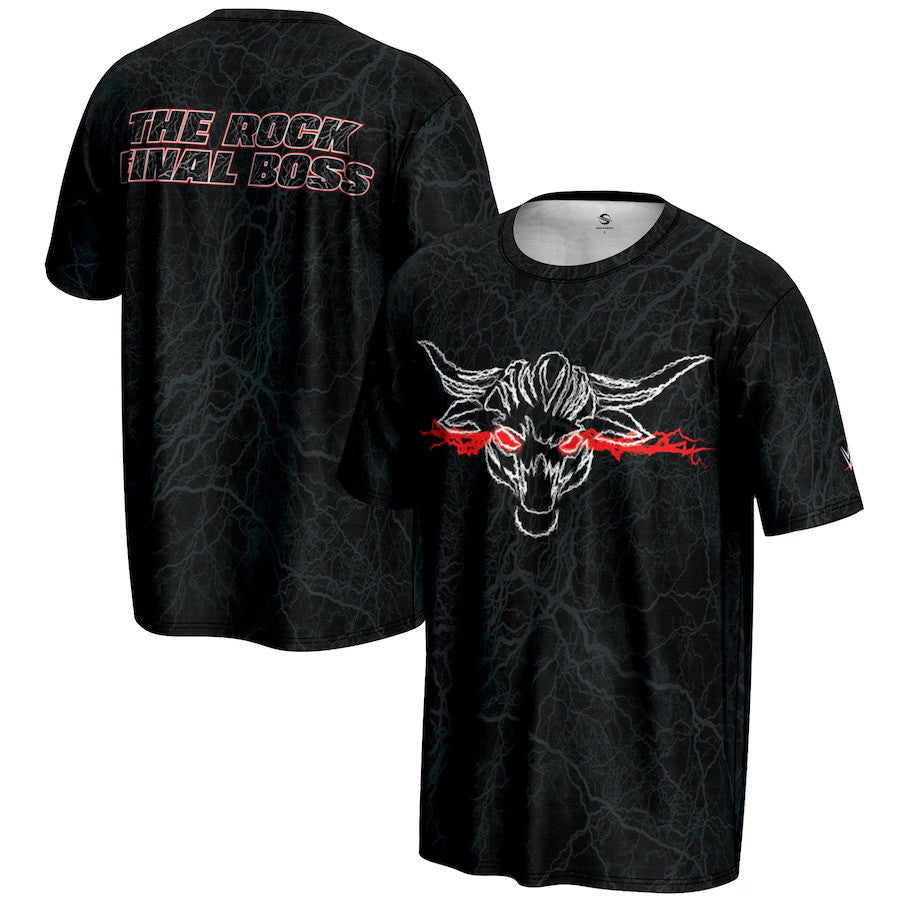 The Rock WWE UK XL The Final Boss Logo T-Shirt – Black (UK Stock) - UKASSNI