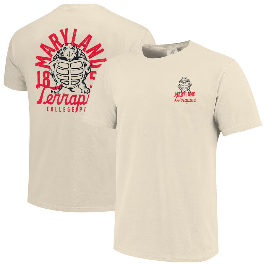 Maryland Terrapins NCAA Comfort Colors Mascot Overlay T-Shirt - Cream - UKASSNI