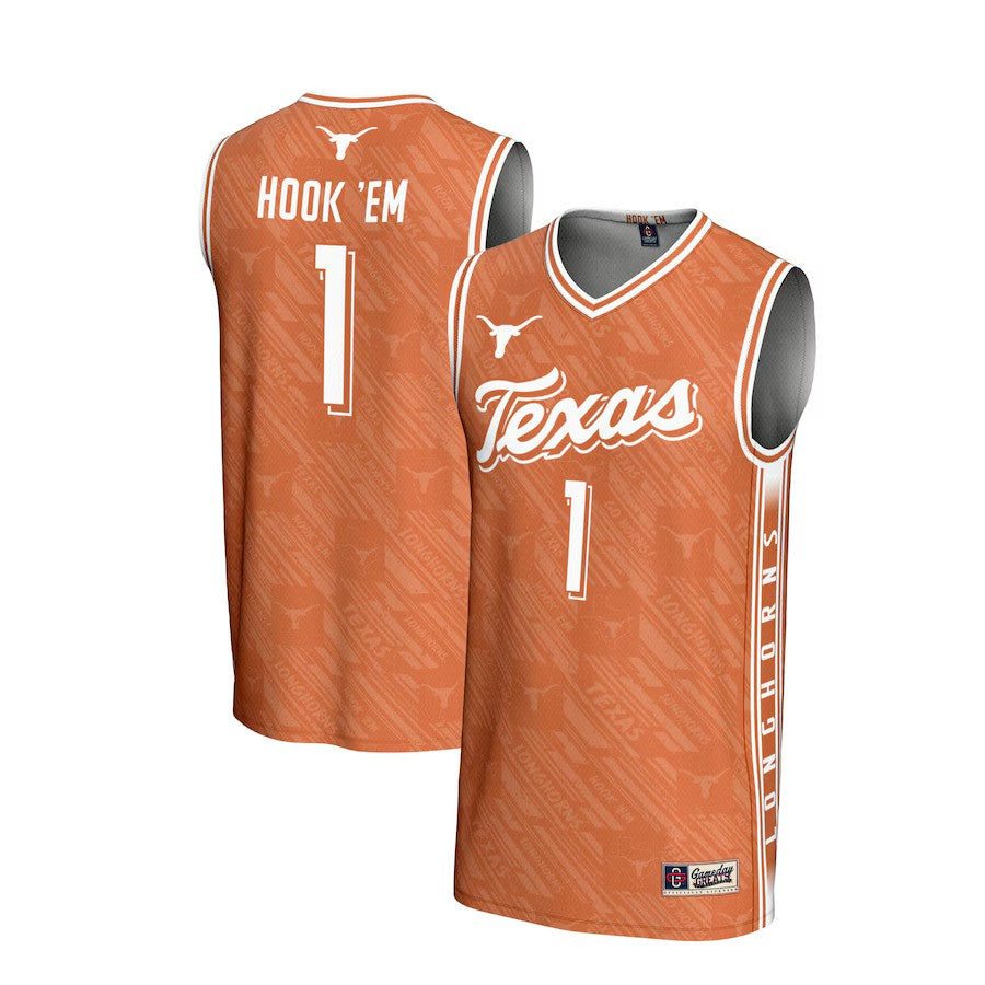 Texas Longhorns NCAA Gameday Greats Lightweight Highlight Print Basketball Jersey – Texas Orange (USA Stock) - UKASSNI