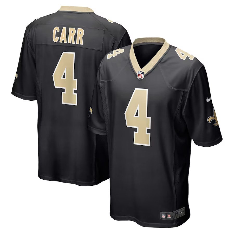 Derek Carr New Orleans Saints Nike Game Jersey - Black - UKASSNI