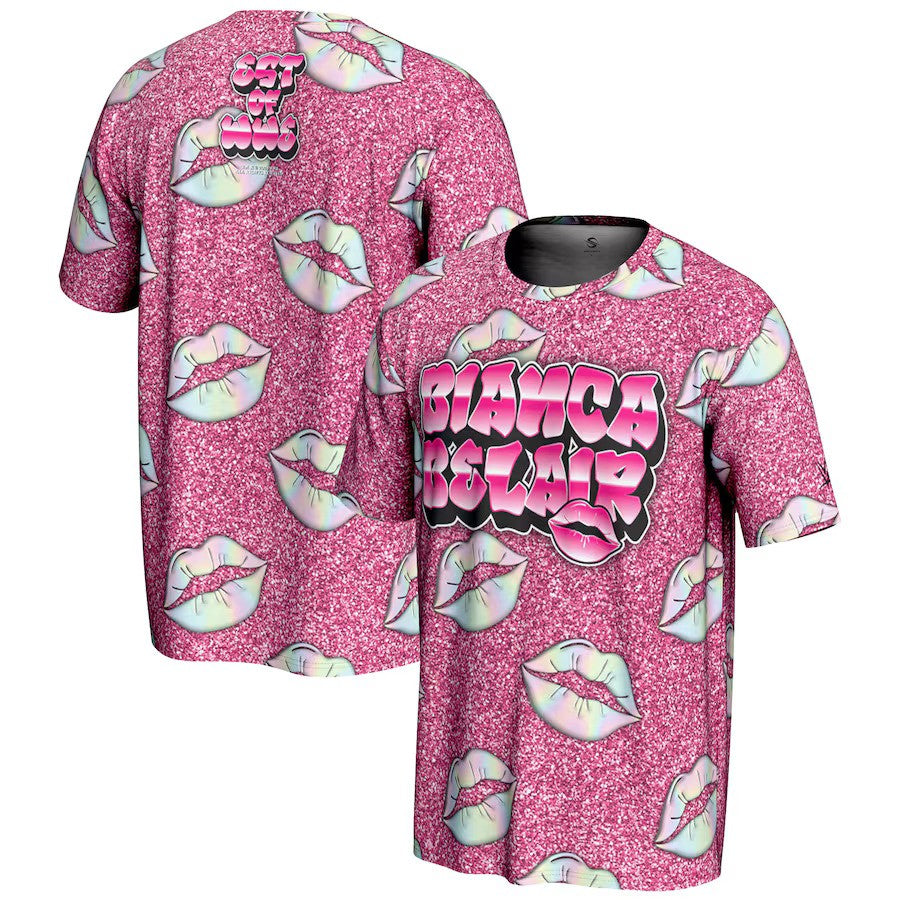 Bianca Belair ProSphere Glitter T-Shirt - Pink - UKASSNI