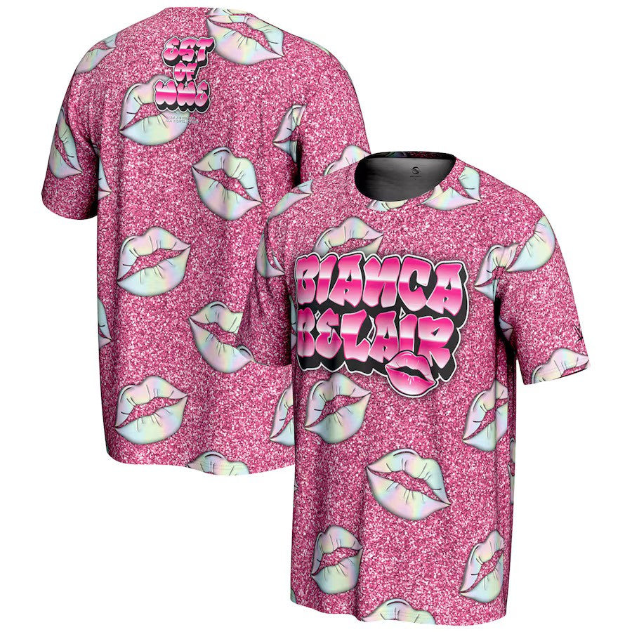 Bianca Belair WWE ProSphere Glitter T-Shirt – Pink (USA Stock) - UKASSNI