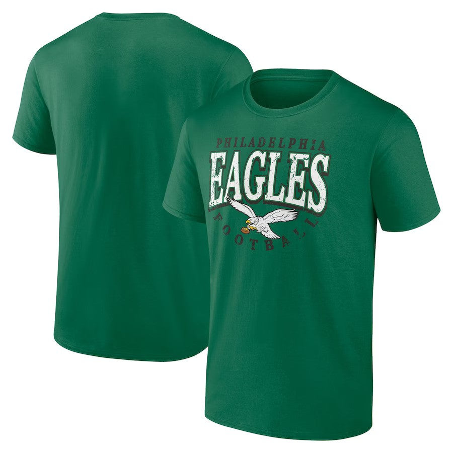 Philadelphia Eagles NFL UK Large Fanatics Branded Game Of Inches T-Shirt - Midnight Green - UKASSNI