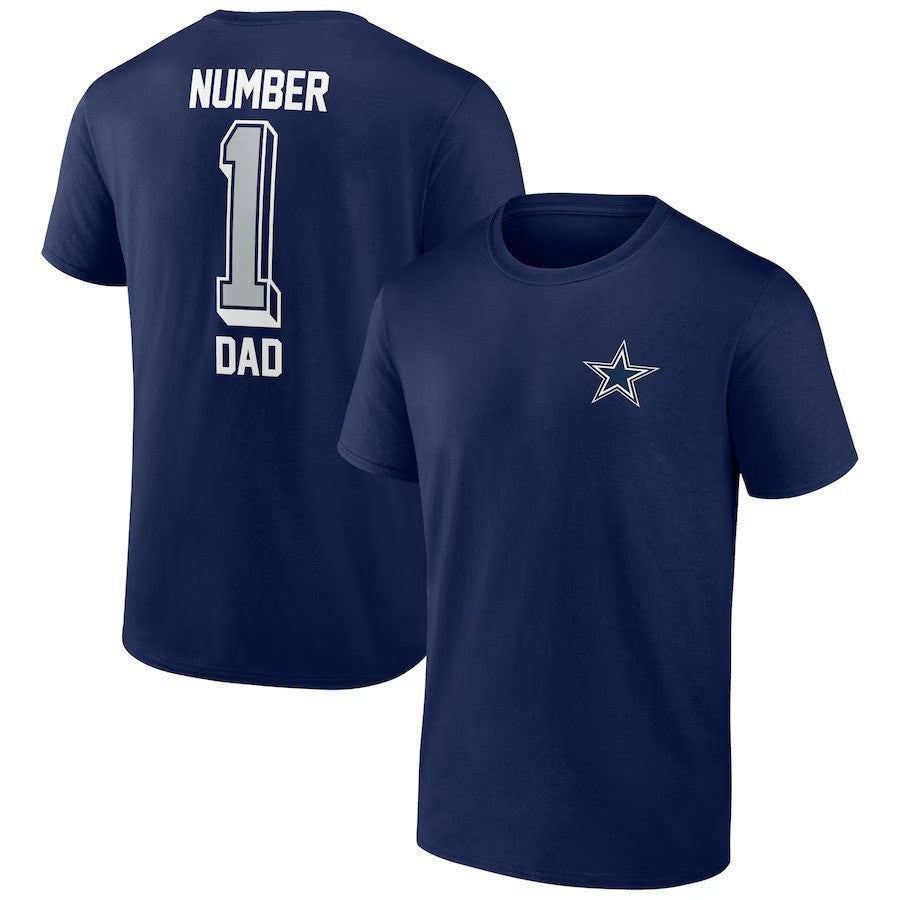 Dallas Cowboys Number One Dad T-Shirt - Navy - UKASSNI