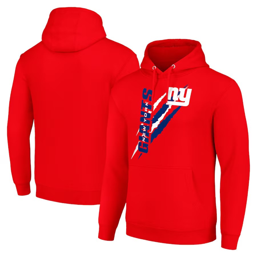 New York Giants Starter Color Scratch Fleece Pullover Hoodie - Red - UKASSNI