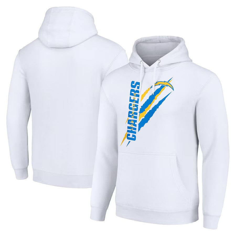 Los Angeles Chargers Starter Color Scratch Fleece Pullover Hoodie - White - UKASSNI