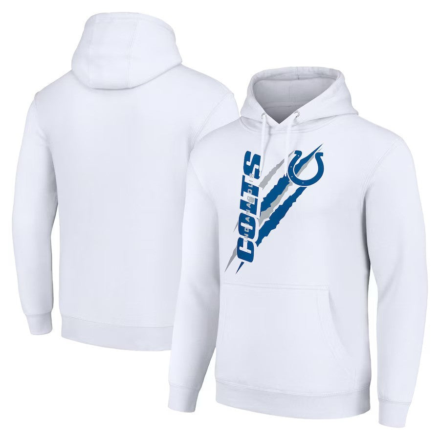Indianapolis Colts Starter Color Scratch Fleece Pullover Hoodie - White - UKASSNI