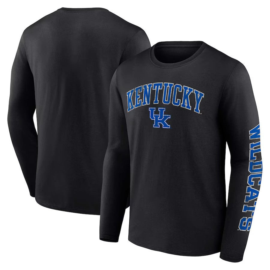 Kentucky Wildcats Fanatics Distressed Arch Over Logo Long Sleeve T-Shirt - Black - UKASSNI