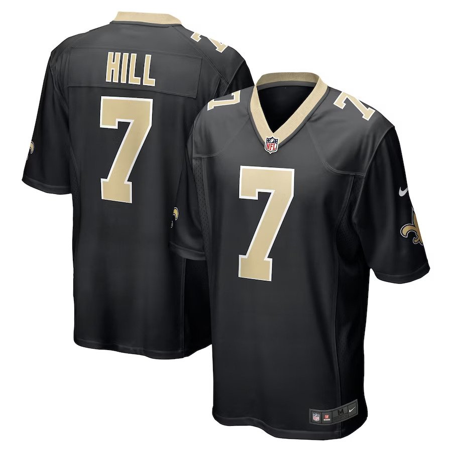 New Orleans Saints NFL UK Small Nike Game Jersey - Black - Taysom Hill - Mens - UKASSNI