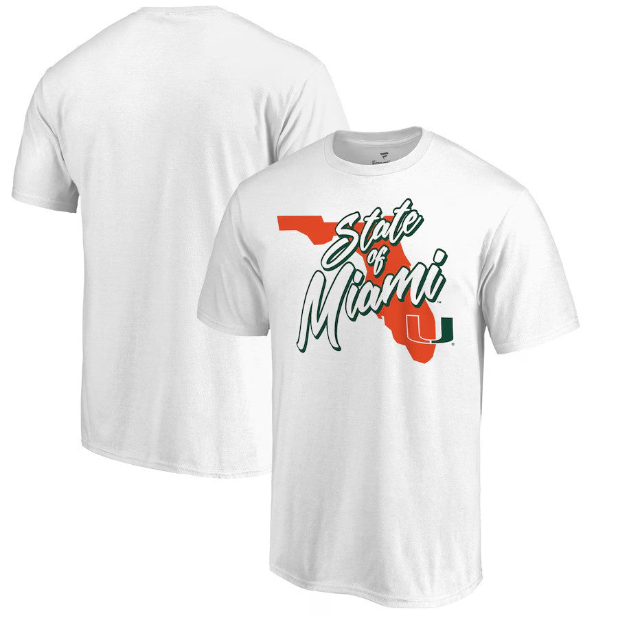 Miami Hurricanes State of Miami T-Shirt – White (USA Stock) - UKASSNI