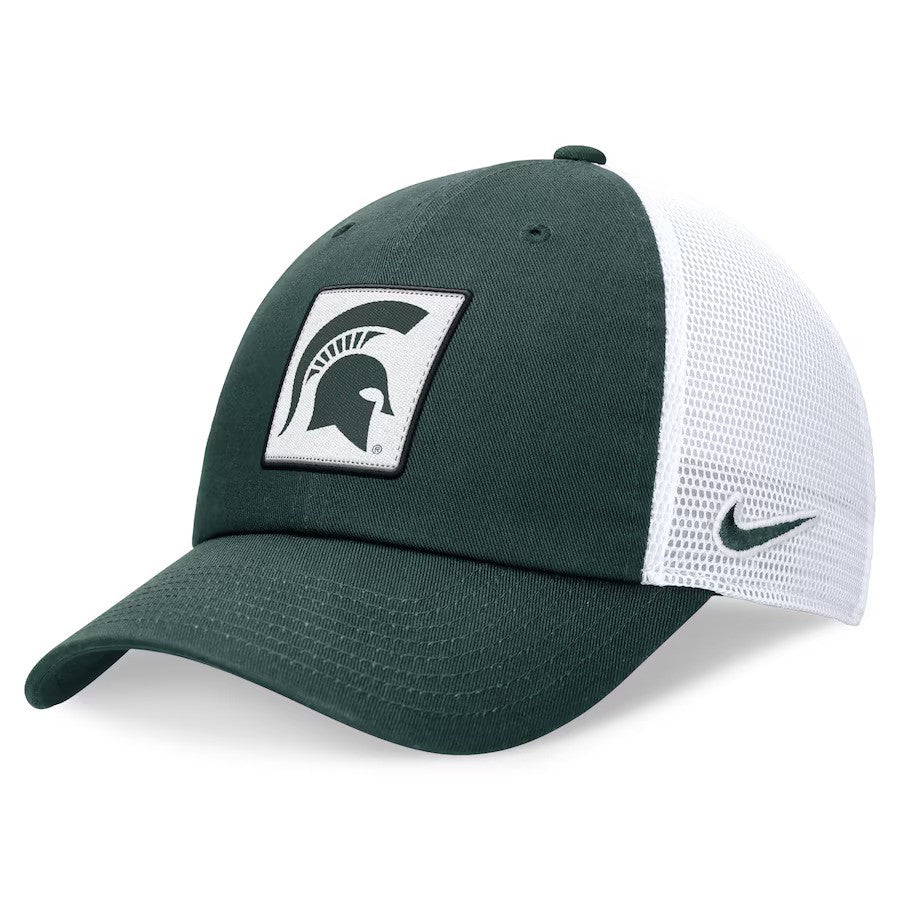 Michigan State Spartans Nike Primetime Club Trucker Adjustable Hat - Green/White - UKASSNI