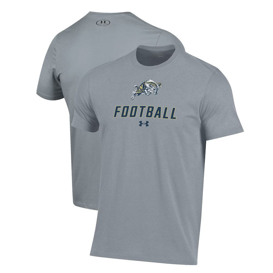 Navy Midshipmen NCAA Under Armour Football Performance T-Shirt - Grey (USA Stock) - UKASSNI