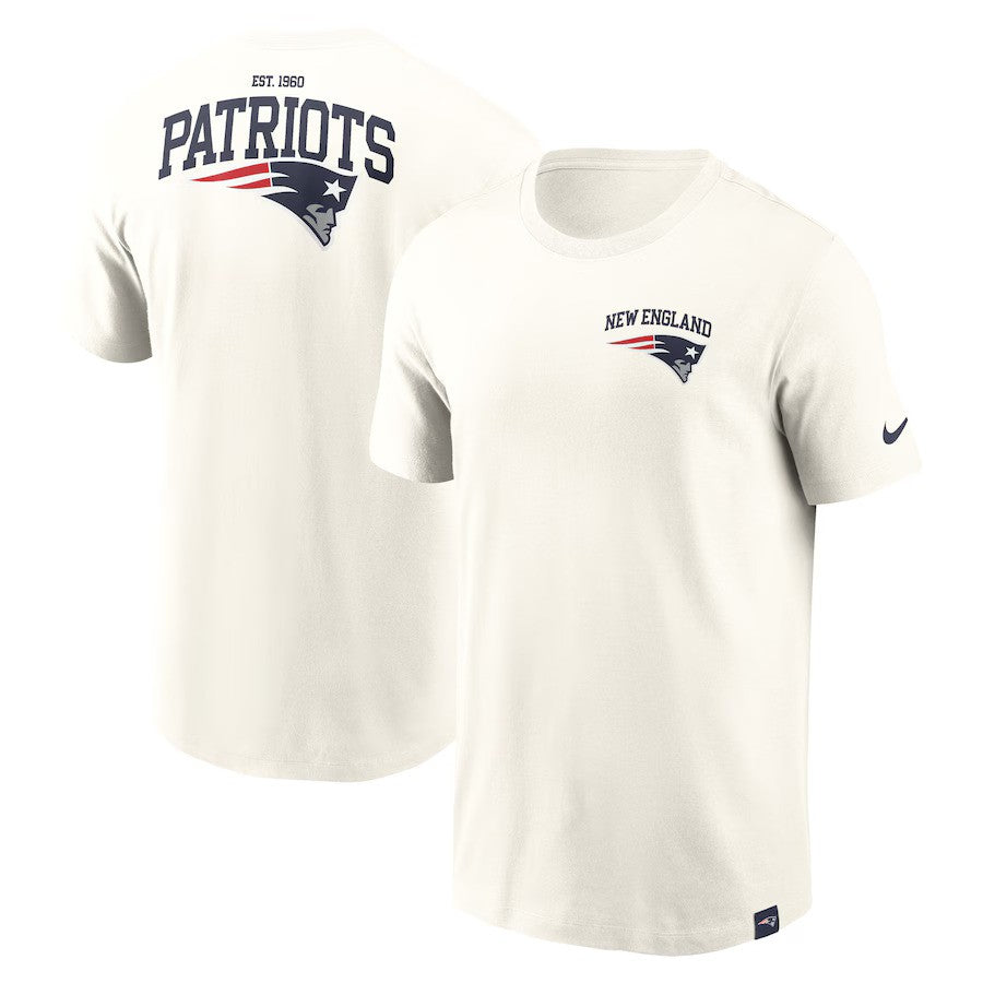 New England Patriots Nike Blitz Essential T-Shirt - Cream - UKASSNI