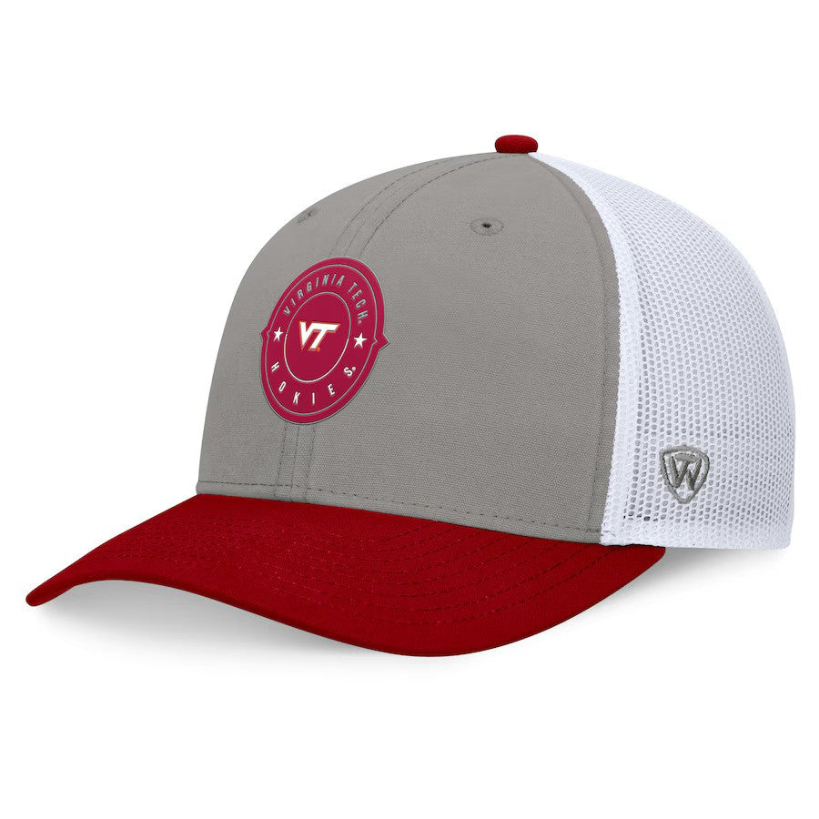 Virginia Tech Hokies NCAA Top of the World Rob Trucker Adjustable Hat - Gray/Maroon (USA Stock) - UKASSNI