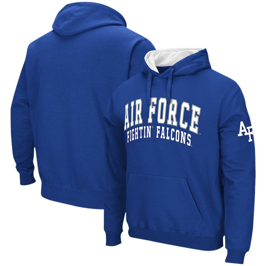 Air Force Falcons Colosseum Double Arch Pullover Hoodie - Royal - UKASSNI