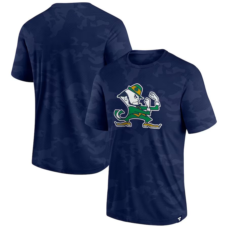 Notre Dame Fighting Irish Fanatics Branded Camo Logo T-Shirt - Navy - UKASSNI