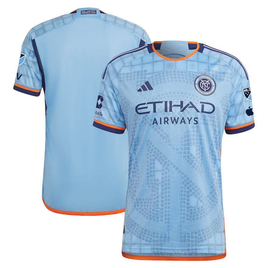 New York City FC adidas 2024 The Interboro Kit Authentic Patch Jersey - Sky Blue - UKASSNI