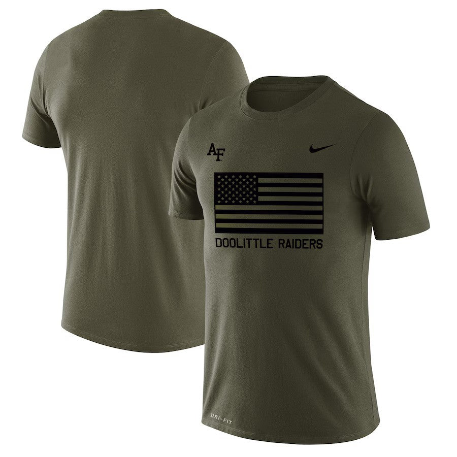 Air Force Falcons Nike Rivalry Flag Legend Performance T-Shirt - Olive - UKASSNI