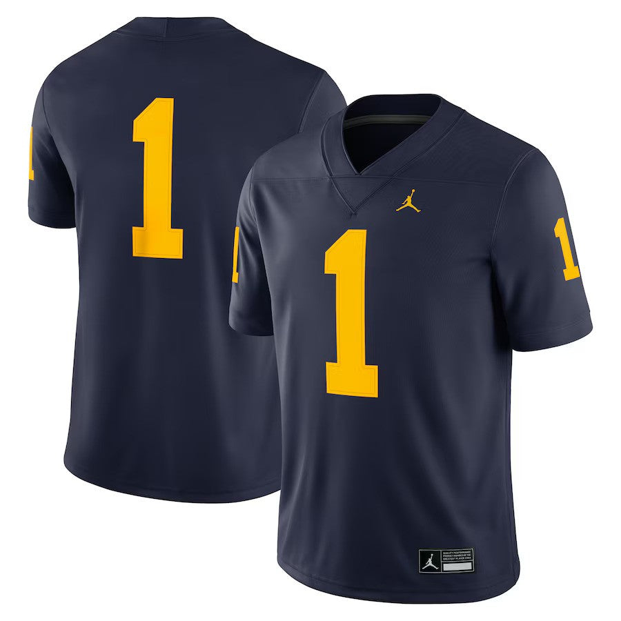 Michigan Wolverines NCAA Jordan Brand Game Jersey – Navy (USA Stock) - UKASSNI