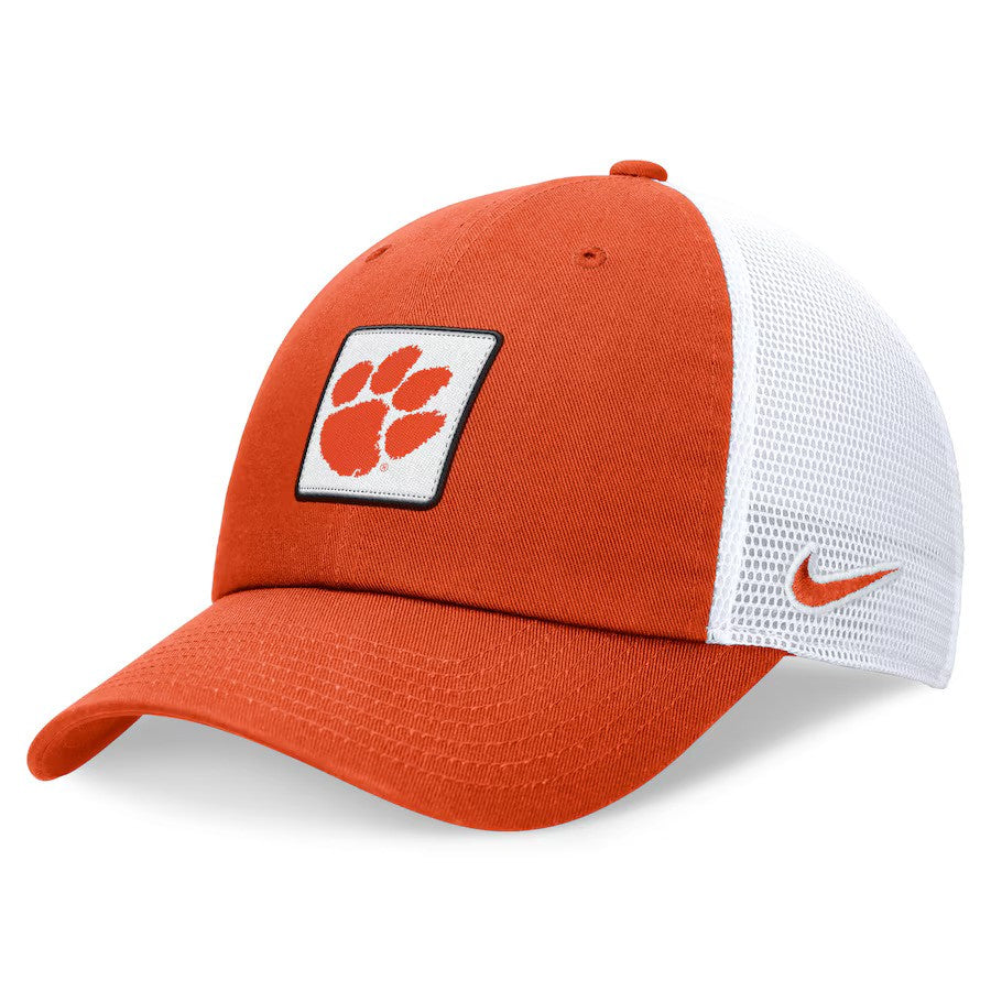 Clemson Tigers Nike Primetime Club Trucker Adjustable Hat - Orange/White - UKASSNI