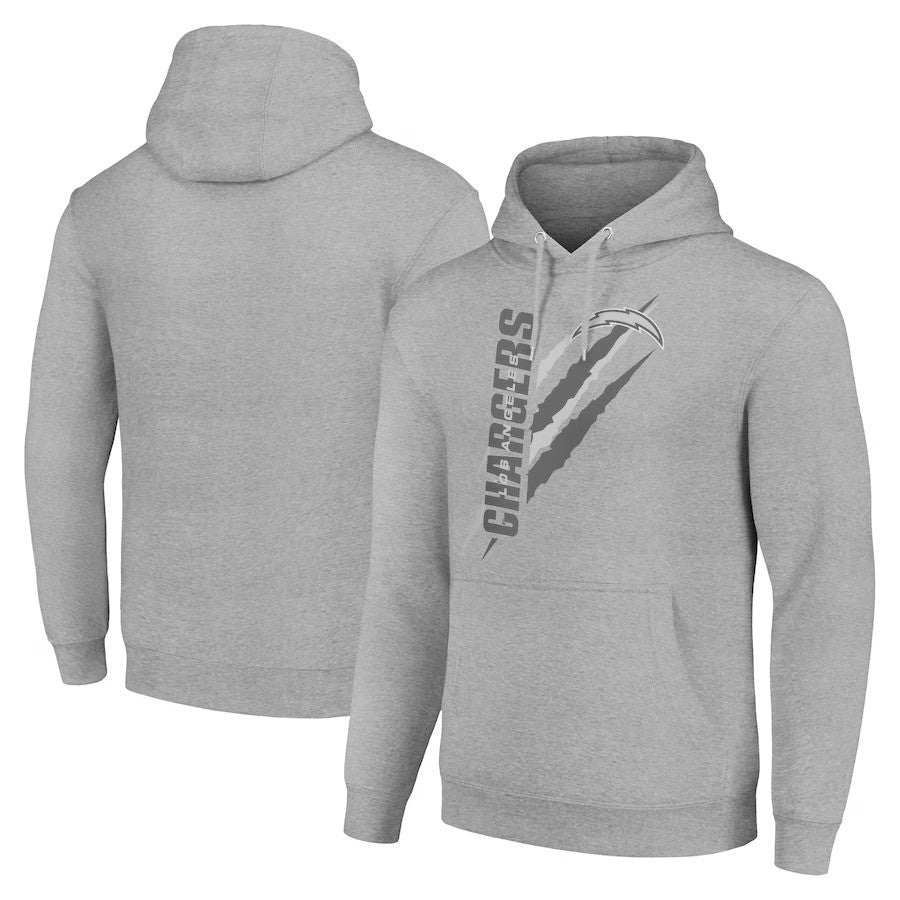 Los Angeles Chargers Starter Color Scratch Fleece Pullover Hoodie - Heather Gray - UKASSNI
