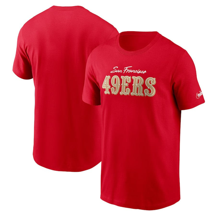 San Francisco 49ers UK Nike Essential Cotton T-Shirt - Scarlet - UKASSNI