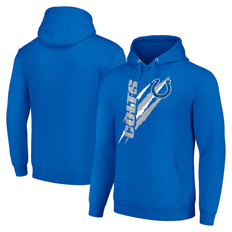 Indianapolis Colts Starter Color Scratch Fleece Pullover Hoodie - Royal - UKASSNI