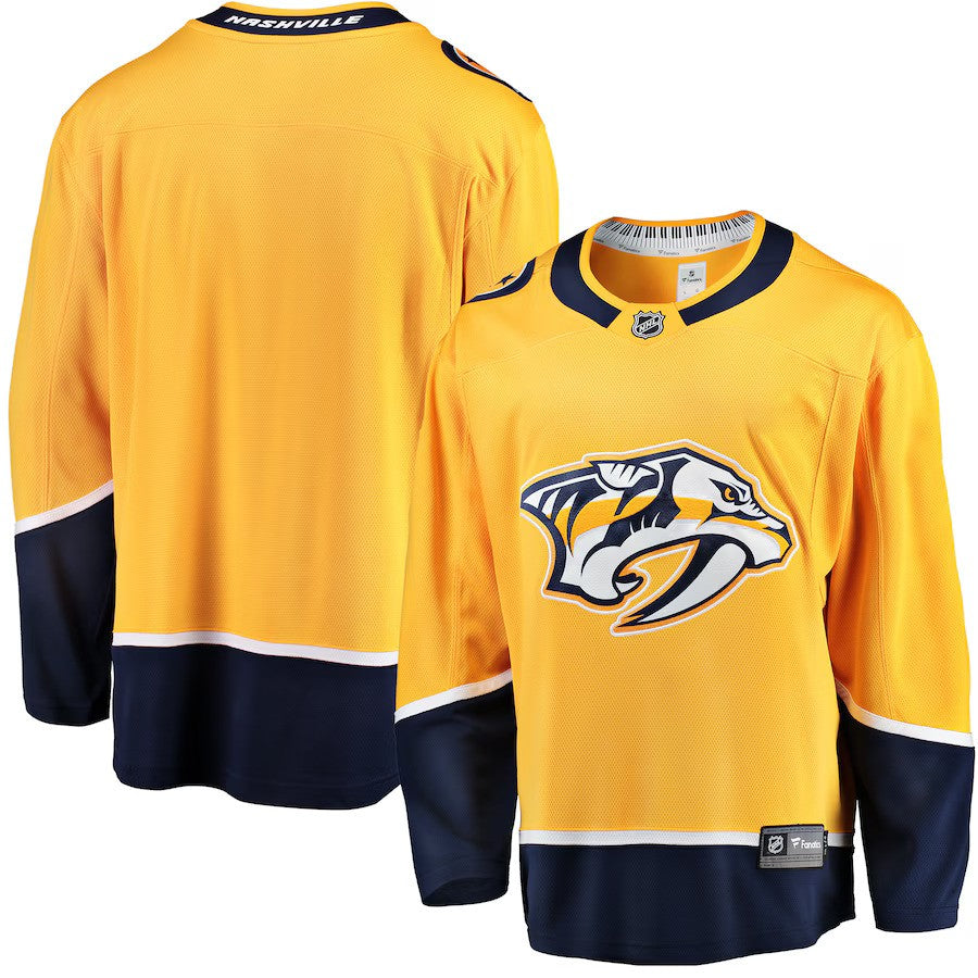 Nashville Predators NHL Fanatics Breakaway Home Jersey – Gold (USA Stock) - UKASSNI