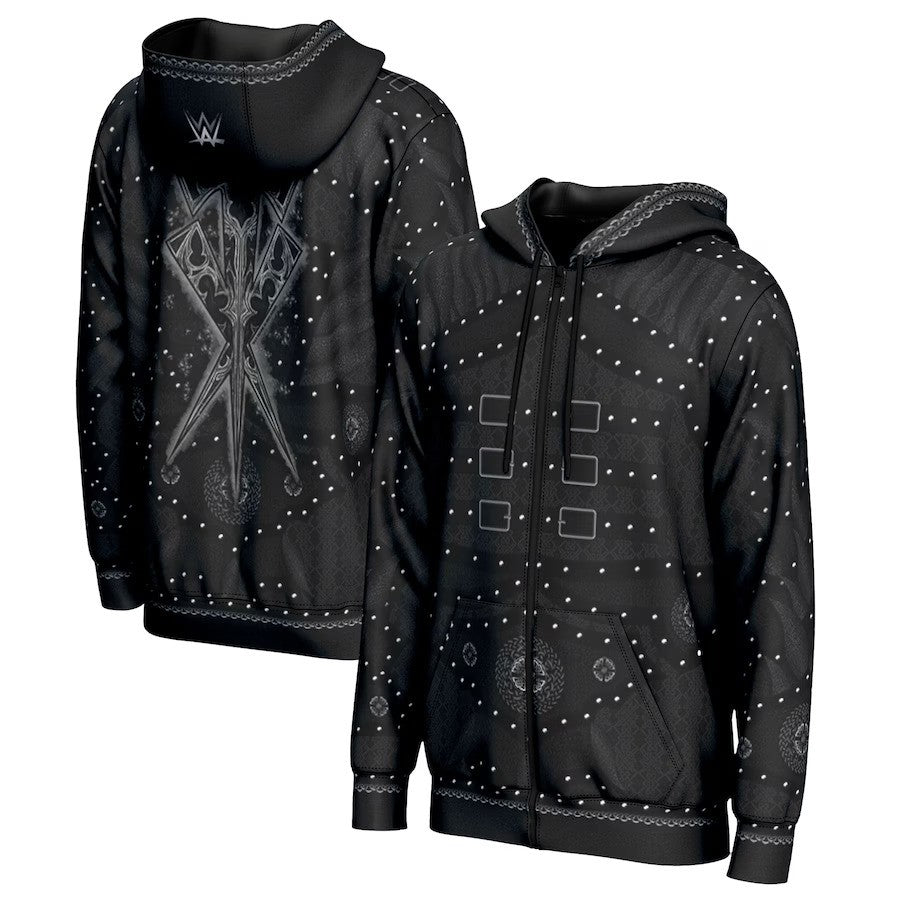 The Undertaker WWE ProSphere Unisex Full-Zip Hoodie – Black (USA Stock) - UKASSNI