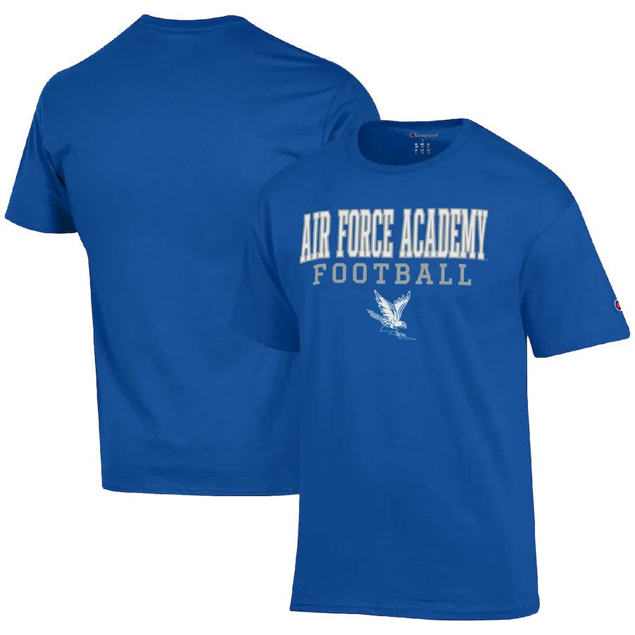 Air Force Falcons NCAA Champion Football Stack T-Shirt - Royal - UKASSNI