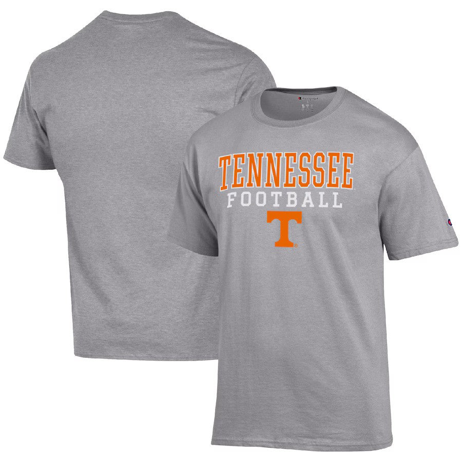 Tennessee Volunteers NCAA Champion Football Stack T-Shirt – Heather Gray (USA Stock) - UKASSNI