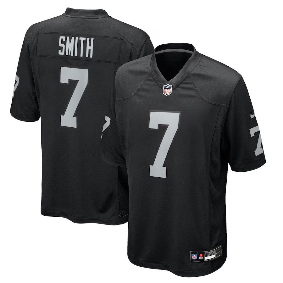 Las Vegas Raiders NFL Geno Smith Nike Game Player Jersey – Black (USA Stock) - UKASSNI