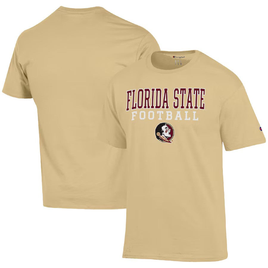 Florida State Seminoles NCAA Champion Football Stack T-Shirt – Gold (USA Stock) - UKASSNI