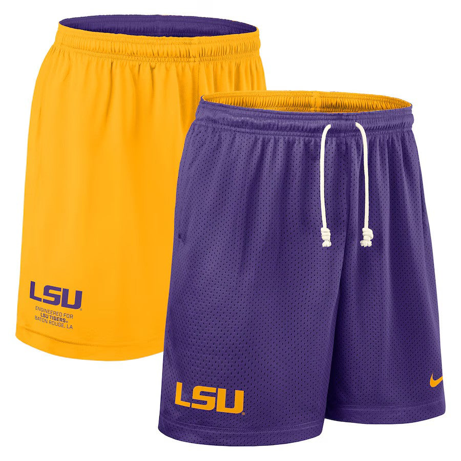 LSU Tigers NCAA Nike 2025 Sideline Reversible Performance Shorts - Purple/Gold - UKASSNI