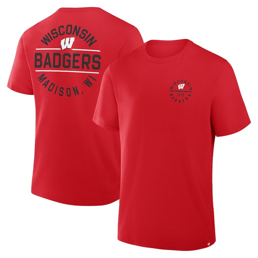 Wisconsin Badgers NCAA Fanatics Fastbreak T-Shirt - Red (USA Stock) - UKASSNI