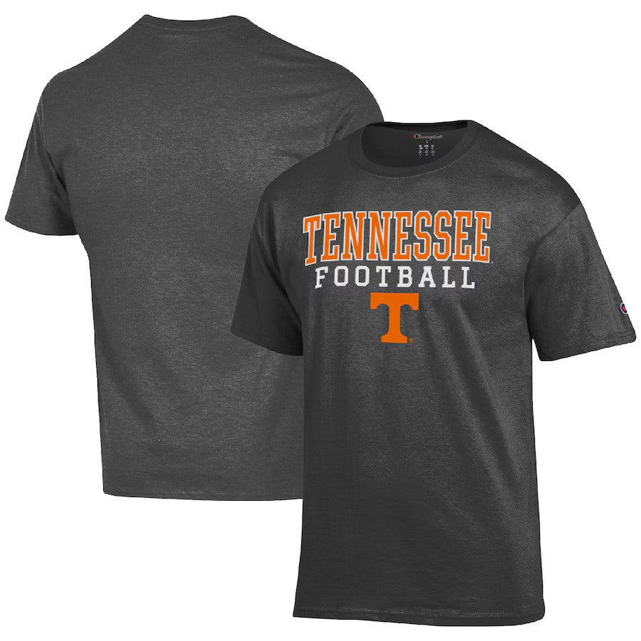 Tennessee Volunteers NCAA Champion Football Stack T-Shirt – Gray (USA Stock) - UKASSNI