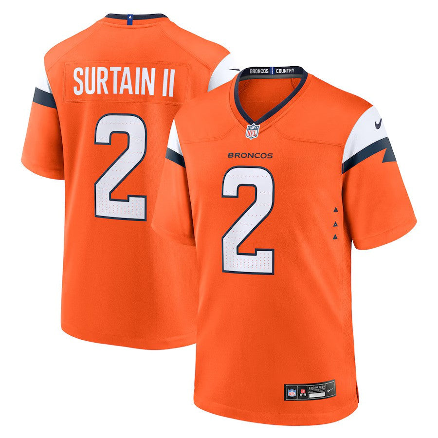 Denver Broncos NFL Patrick Surtain II Nike Mile High Collection Game Jersey – Orange (USA Stock) - UKASSNI