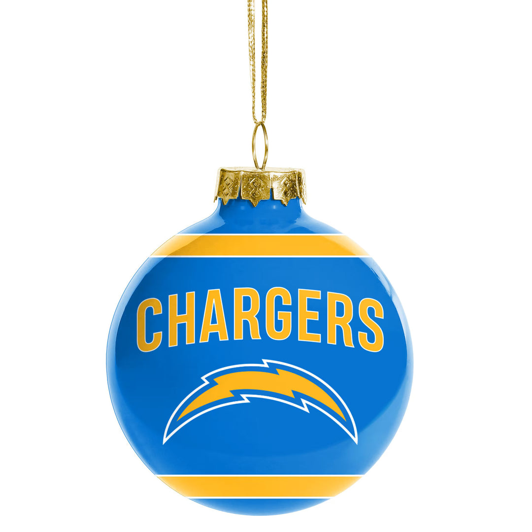 LA Chargers NFL UK 3 Glass Ball Ornament Pack - UKASSNI