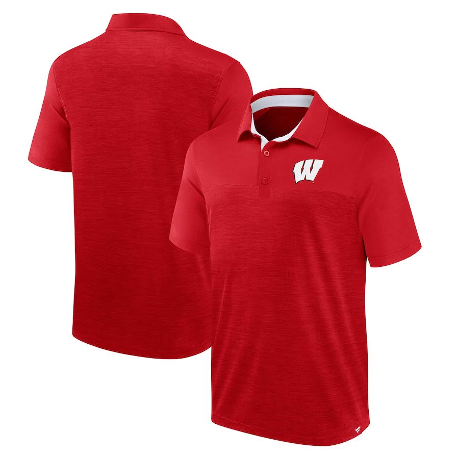 Wisconsin Badgers Fanatics Branded Classic Homefield Polo - Heather Red - UKASSNI