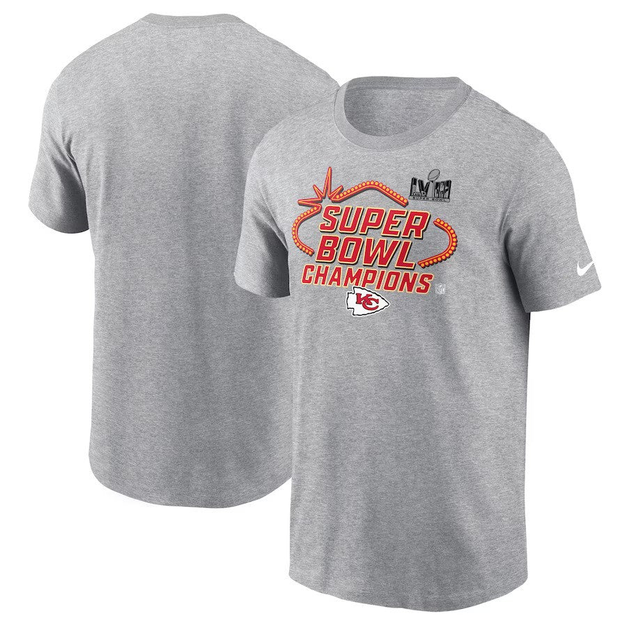 Kansas City Chiefs Nike Super Bowl LVIII Champions Locker Room Trophy Collection T-Shirt - Heather Gray - UKASSNI