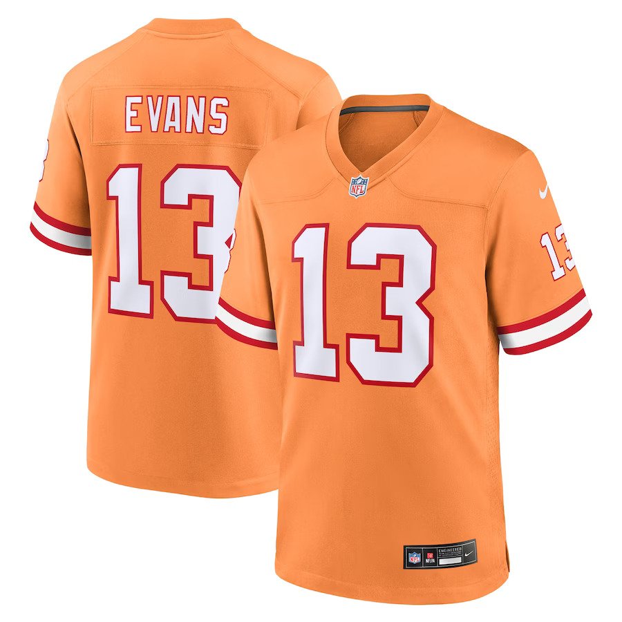 Tampa Bay Buccaneers NFL UK Mike Evans Nike Throwback Game Jersey - Orange - UKASSNI