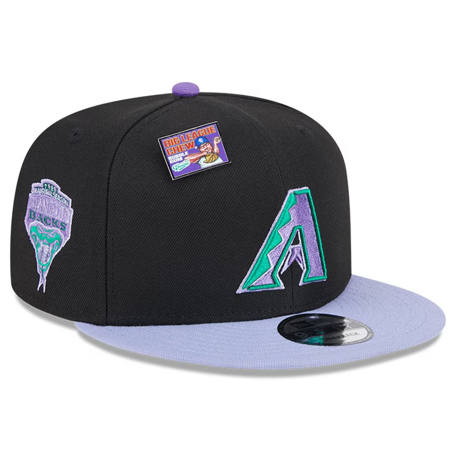 Arizona Diamondbacks New Era Grape Big League Chew Flavor Pack 9FIFTY Snapback Hat - Black/ Purple