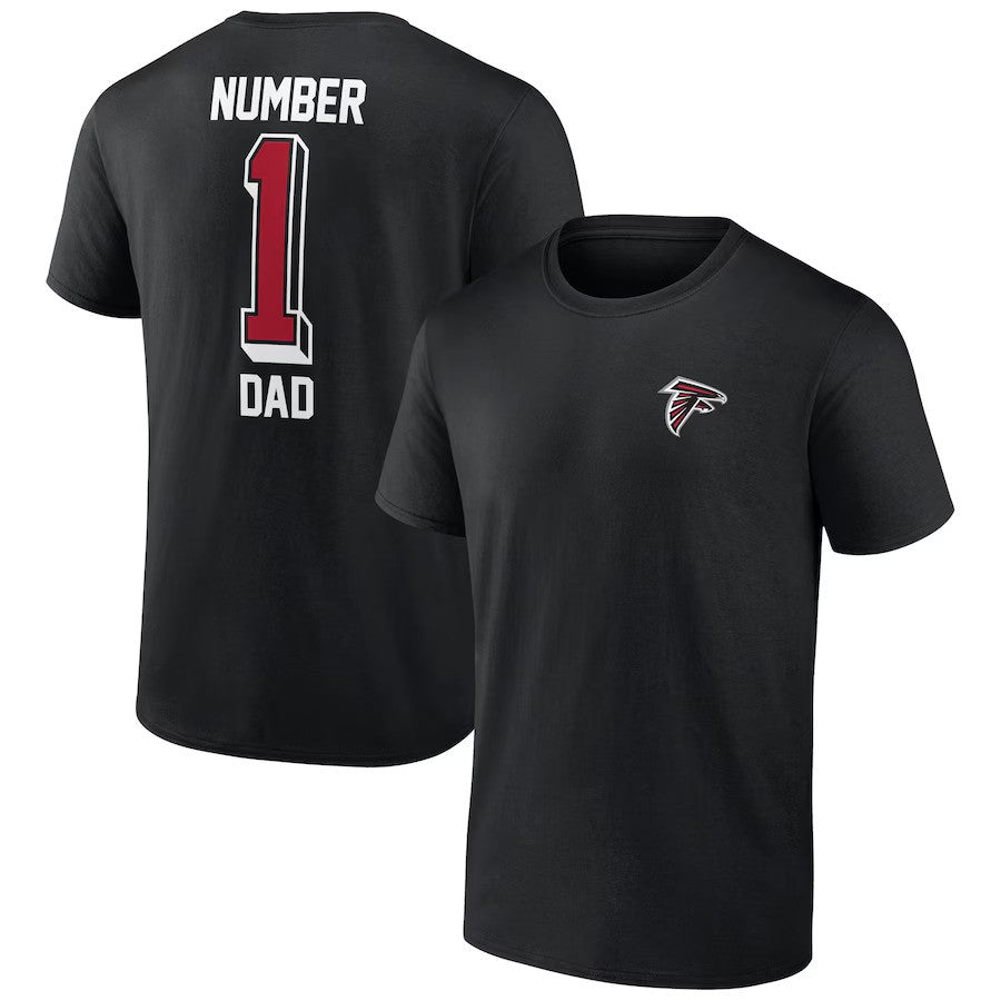 Atlanta Falcons Number One Dad T-Shirt - Black - UKASSNI