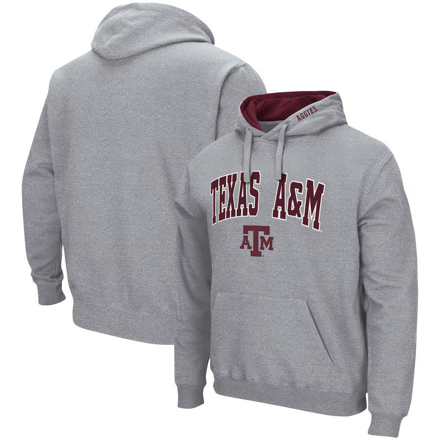 Texas A&M Aggies Colosseum Arch & Logo 3.0 Pullover Hoodie - Heather Gray - UKASSNI