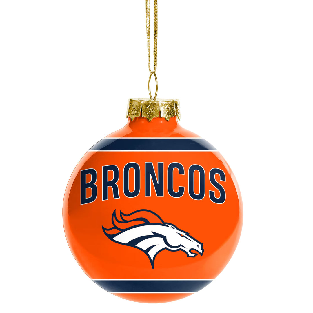 Denver Broncos NFL UK 3 Glass Ball Ornament Pack - UKASSNI