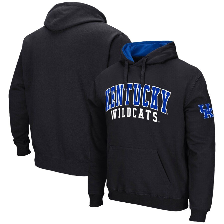 Kentucky Wildcats Colosseum Double Arch Pullover Hoodie - Black - UKASSNI