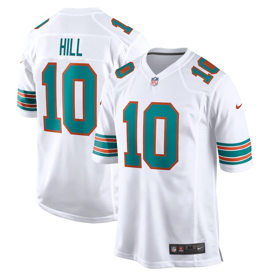 Miami Dolphins NFL Tyreek Hill Nike Alternate Game Jersey – White (USA Stock) - UKASSNI
